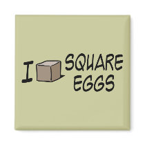 I Love Square Eggs Refrigerator Magnets