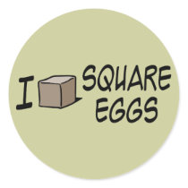 I Love Square Eggs Sticker