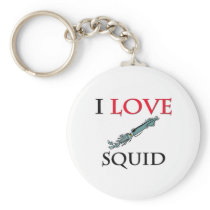 I Love Squid Key Chain