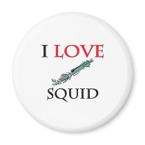 I Love Squid Magnet