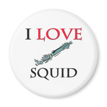 I Love Squid magnets by tshirtshirts I Love Squid magnets