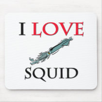 I Love Squid Mouse Pad