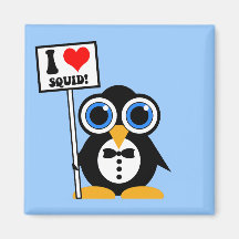 I love squid refrigerator magnet