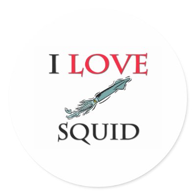 I Love Squid Round Sticker by tshirtshirts