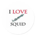 I Love Squid stickers by tshirtshirts I Love Squid stickers