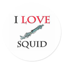 I Love Squid stickers