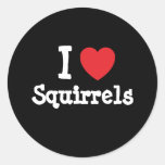I love Squirrels heart custom personalized Round Sticker