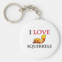 I Love Squirrels Keychain