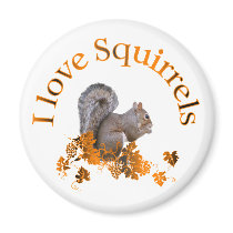 I Love Squirrels Fridge Magnet