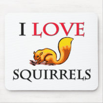 I Love Squirrels Mouse Mat
