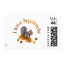 I Love Squirrels Postage Stamp