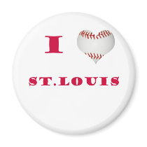 I Love St. Louis Baseball Magnets