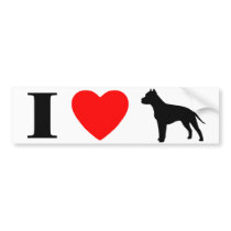 I Love Staffordshire Terriers Bumper Sticker bumper stickers