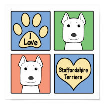 I Love Staffordshire Terriers posters by dogcartoons I Love Staffordshire Terriers posters