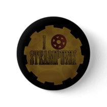I Love Steampunk buttons