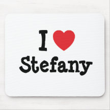 I love Stefany heart T-Shirt Mouse Mats