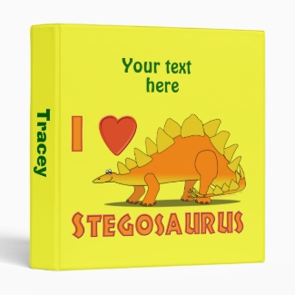 I Love Stegosaurus Cute Dinosaur Cartoon Template