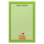 I Love Stegosaurus Dinosaur Lovers Custom Stationery
