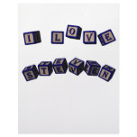 I love Steven toy blocks in blue Letterhead Template