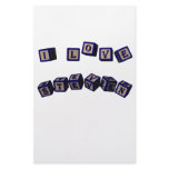 I love Steven toy blocks in blue Personalized Stationery