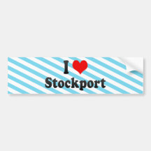 I Love Stockport, United Kingdom Bumper Sticker