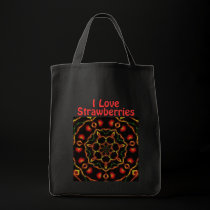 I Love Strawberries Canvas Tote Bag bags