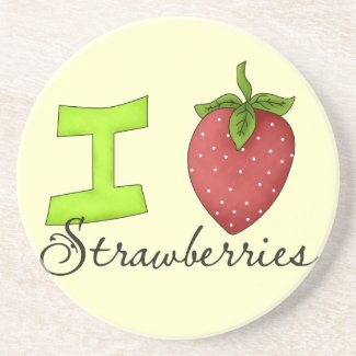 I Love Strawberries Coasters