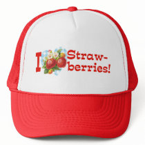 I Love Strawberries hats