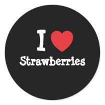 I love Strawberries heart T-Shirt stickers by funnycustomtshirts I love Strawberries heart T-Shirt stickers