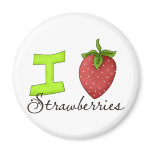 I Love Strawberries Fridge Magnets