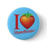 I Love Strawberry buttons