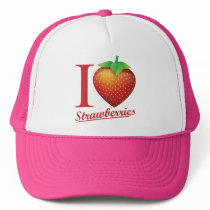 I Love Strawberry hats