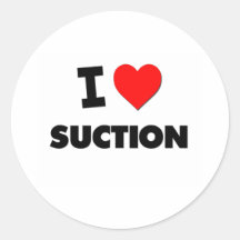 I love Suction Round Sticker