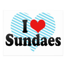 I Love Sundaes Postcard