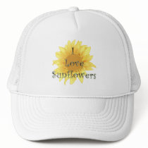 I Love Sunflowers hats