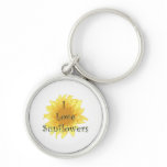 I Love Sunflowers Key Chain