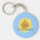 I Love Sunflowers Keychains