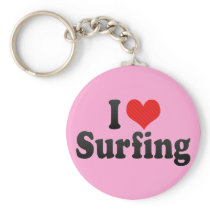 I Love Surfing Key Chain