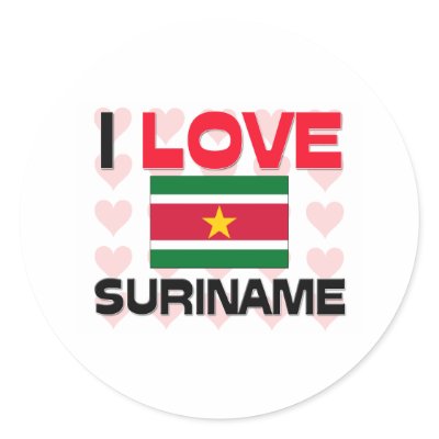 I Love Suriname Round Stickers by tshirtshirts
