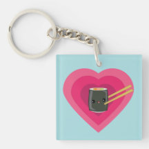 I Love Sushi Kawaii Sushi Roll keychain Acrylic Key Chain