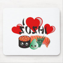 I Love Sushi mousepads
