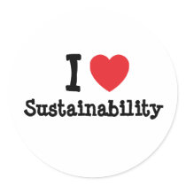 I love Sustainability heart custom personalized Round Stickers