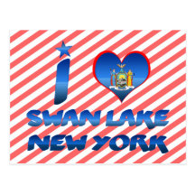 I love Swan Lake, New York Postcard