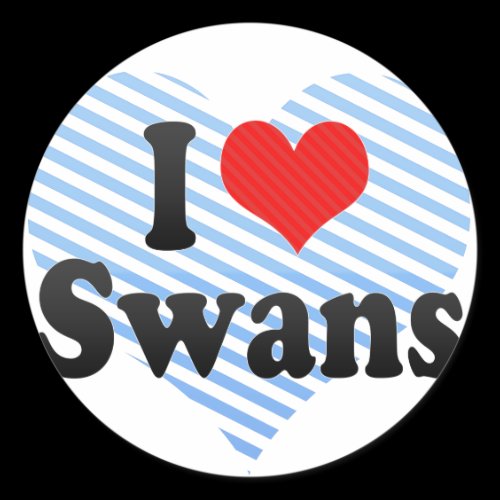 I Love Swans Stickers
