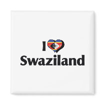 I Love Swaziland Flag Magnet