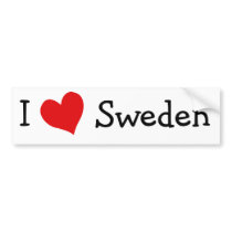 I Love Sweden bumper stickers