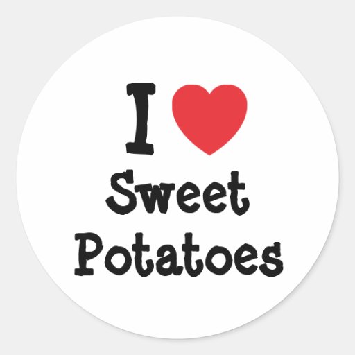 I love Sweet Potatoes heart TShirt Stickers Zazzle