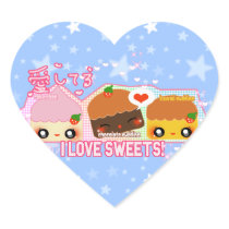 i love sweets heart stickers stickers