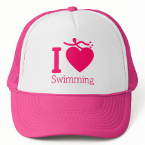 I Love Swimming Hat