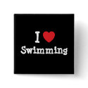 I love Swimming heart custom personalized buttons